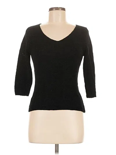 Pre-owned August Silk 3/4 Sleeve T-shirt In Black