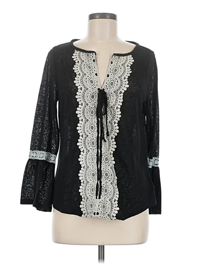 Pre-owned August Silk 3/4 Sleeve T-shirt In Black