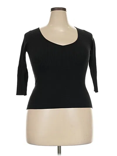 Pre-owned August Silk 3/4 Sleeve T-shirt In Black