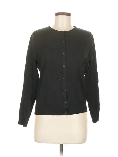 Pre-owned August Silk Cardigan Sweater In Black