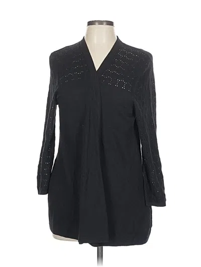Pre-owned August Silk Cardigan Sweater In Black