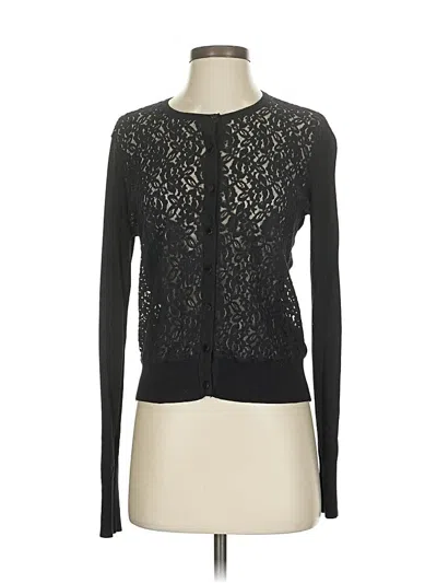 Pre-owned August Silk Cardigan Sweater In Black