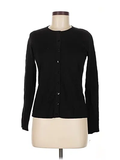Pre-owned August Silk Cardigan Sweater In Black
