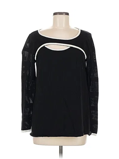 Pre-owned August Silk Cardigan Sweater In Black
