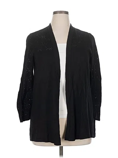 Pre-owned August Silk Cardigan Sweater In Black