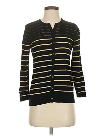 Pre-owned August Silk Cardigan Sweater In Black