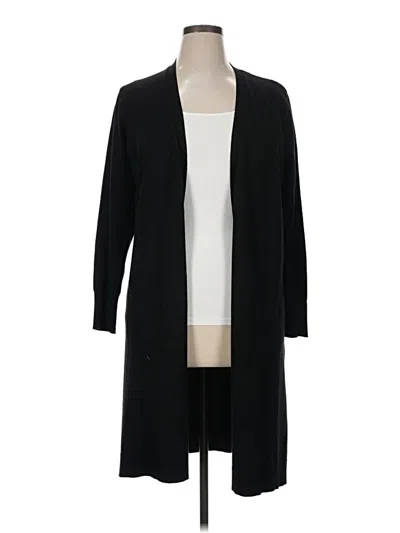 Pre-owned August Silk Cardigan Sweater In Black