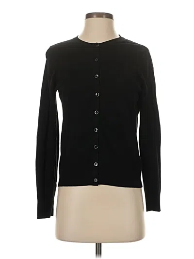 Pre-owned August Silk Cardigan Sweater In Black