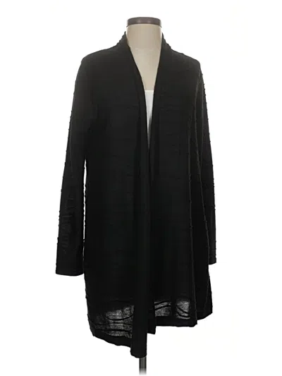 Pre-owned August Silk Cardigan Sweater In Black