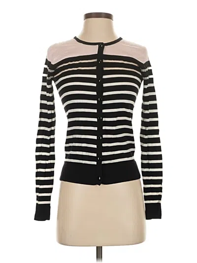 Pre-owned August Silk Cardigan Sweater In Black