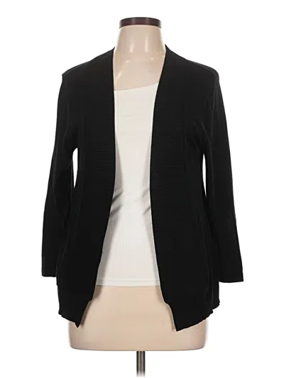 Pre-owned August Silk Cardigan Sweater In Black