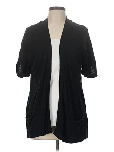 Pre-owned August Silk Cardigan Sweater In Black