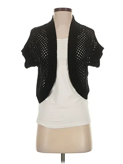 Pre-owned August Silk Cardigan Sweater In Black