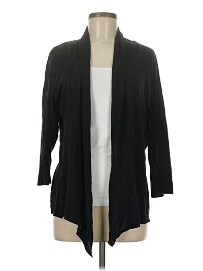Pre-owned August Silk Cardigan Sweater In Black