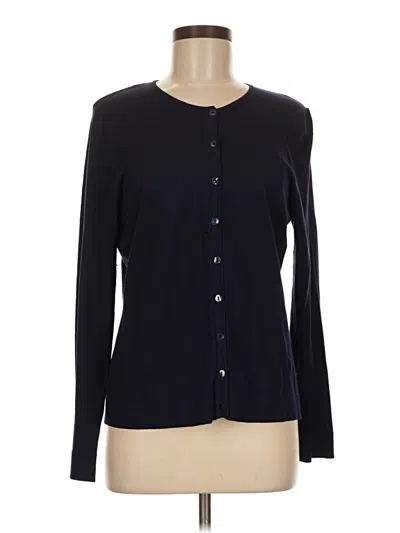 Pre-owned August Silk Cardigan Sweater In Black