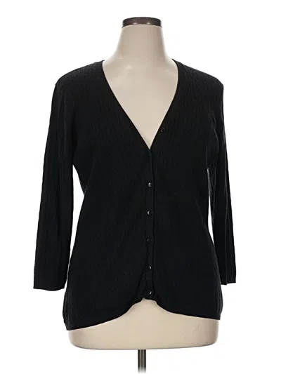 Pre-owned August Silk Cardigan Sweater In Black