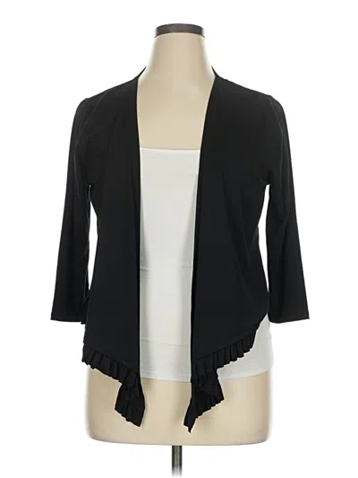 Pre-owned August Silk Cardigan Sweater In Black