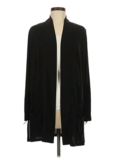 Pre-owned August Silk Cardigan Sweater In Black
