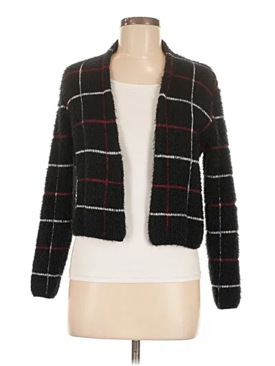 Pre-owned August Silk Cardigan Sweater In Black