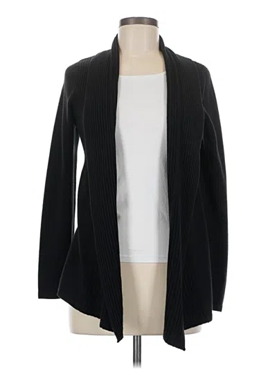 Pre-owned August Silk Cardigan Sweater In Black