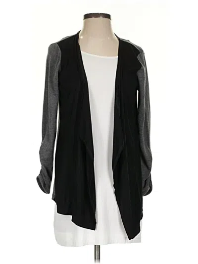 Pre-owned August Silk Cardigan Sweater In Black