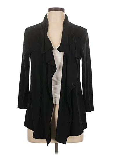 Pre-owned August Silk Cardigan Sweater In Black