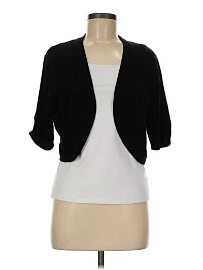Pre-owned August Silk Cardigan Sweater In Black