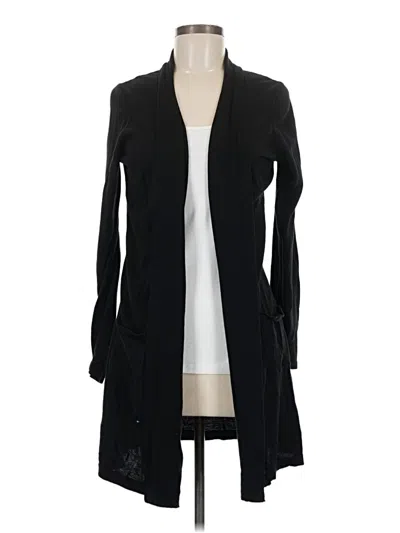 Pre-owned August Silk Cardigan Sweater In Black
