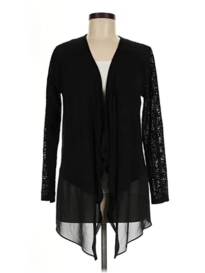 Pre-owned August Silk Cardigan Sweater In Black