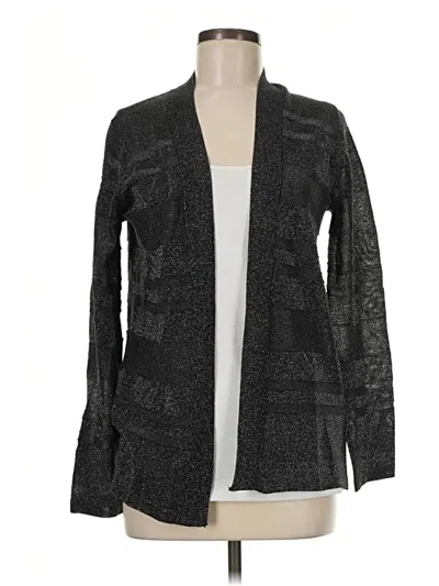 Pre-owned August Silk Cardigan Sweater In Black