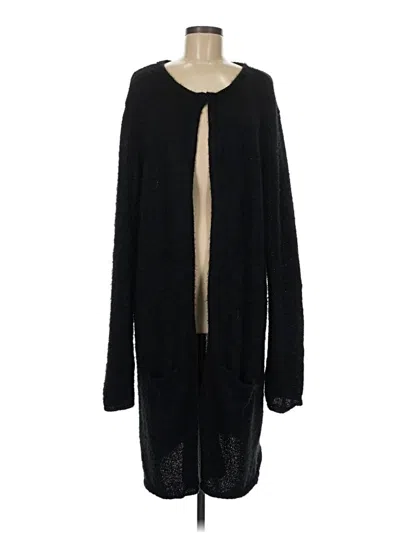 Pre-owned August Silk Cardigan Sweater In Black