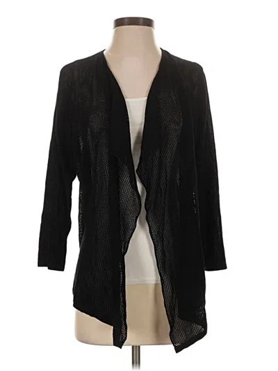 Pre-owned August Silk Cardigan Sweater In Black
