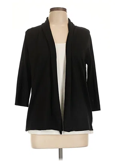 Pre-owned August Silk Cardigan Sweater In Black