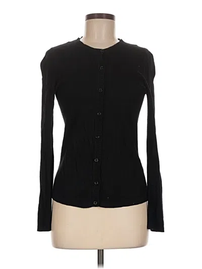 Pre-owned August Silk Cardigan Sweater In Black