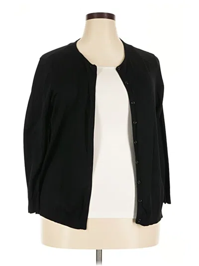 Pre-owned August Silk Cardigan Sweater In Black