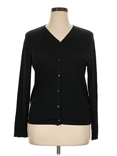 Pre-owned August Silk Cardigan Sweater In Black