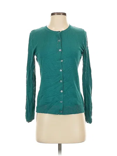 Pre-owned August Silk Cardigan Sweater In Blue