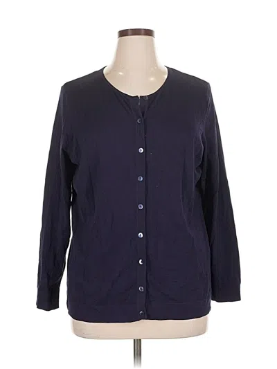 Pre-owned August Silk Cardigan Sweater In Blue