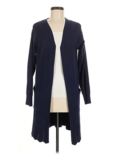 Pre-owned August Silk Cardigan Sweater In Blue