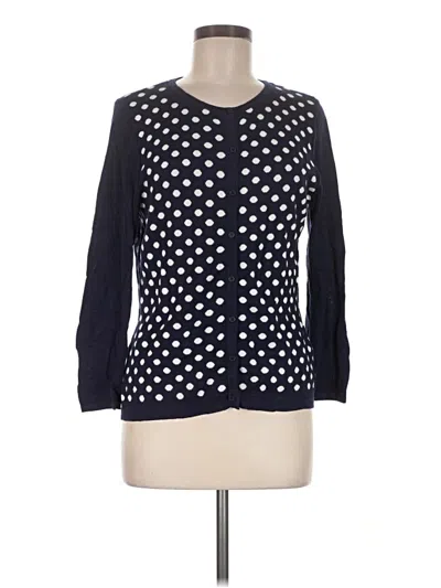 Pre-owned August Silk Cardigan Sweater In Blue