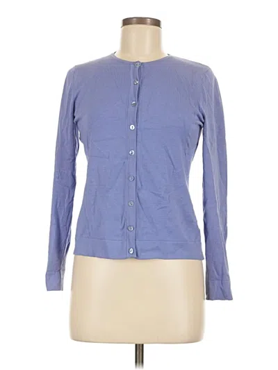 Pre-owned August Silk Cardigan Sweater In Blue