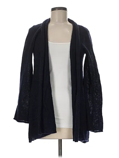 Pre-owned August Silk Cardigan Sweater In Blue