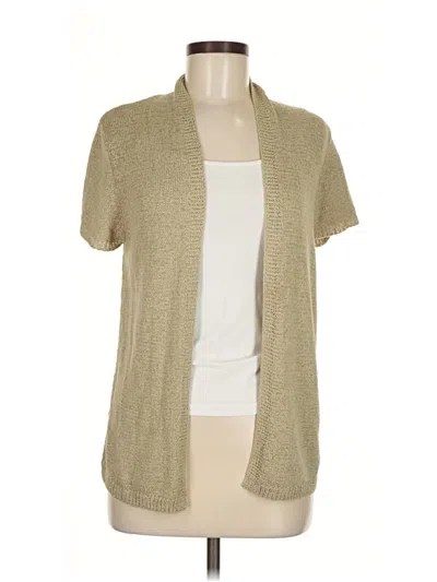 Pre-owned August Silk Cardigan Sweater In Brown