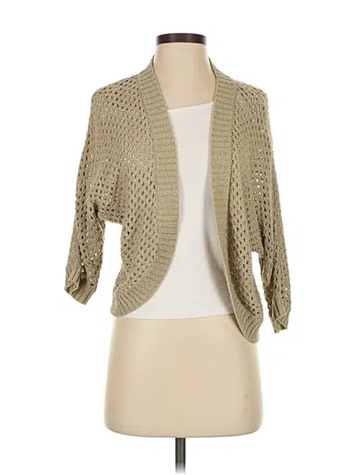Pre-owned August Silk Cardigan Sweater In Brown