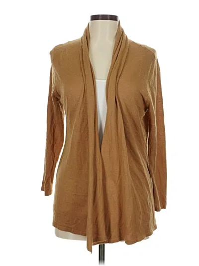 Pre-owned August Silk Cardigan Sweater In Brown