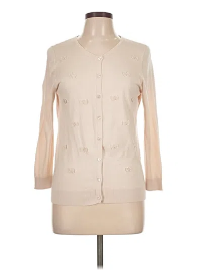 Pre-owned August Silk Cardigan Sweater In Brown