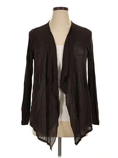 Pre-owned August Silk Cardigan Sweater In Brown