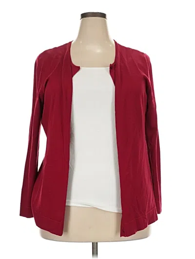 Pre-owned August Silk Cardigan Sweater In Burgundy