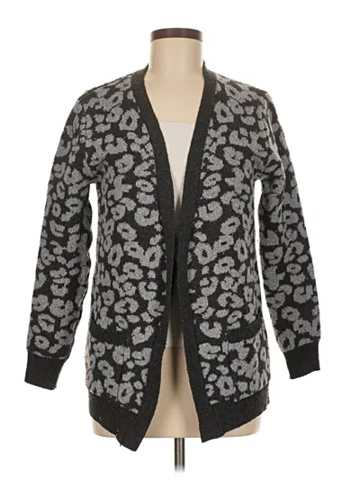 Pre-owned August Silk Cardigan Sweater In Gray