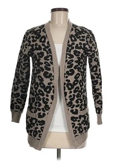 Pre-owned August Silk Cardigan Sweater In Gray